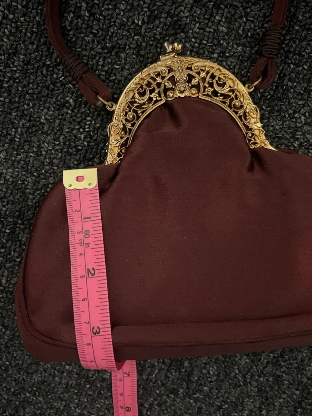 Vintage Rosenfeld Kiss-Lock Top-Handle Evening Bag Dark Cherry